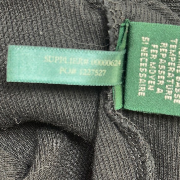 Lauren Ralph Lauren Black Ribbed Cotton Ruffle V-Neck Sleeveless Top Large - Picture 10 of 14